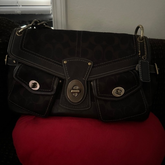 Vintage Rare Coach Handbag/Brown - Picture 1 of 12